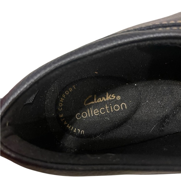 Clarks Ashland Black Leather Slip-On Loafers Shoes - Picture 4 of 5